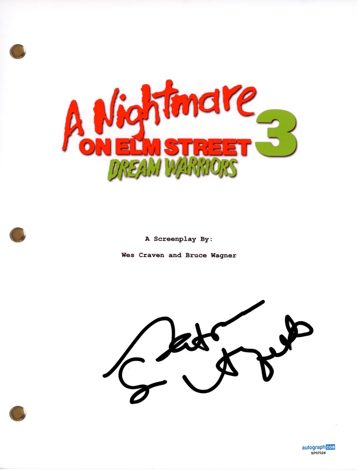 Patricia Arquette — Patricia Arquette Signed A Nightmare on Elm Street 3 Dream Warriors Script ACOA