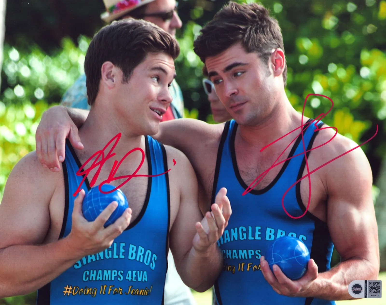 zac efron and adam devine — Zac Efron & Adam Devine Signed 11x14 PHOTO Mike And Dave Need Wedding Dates SWAU