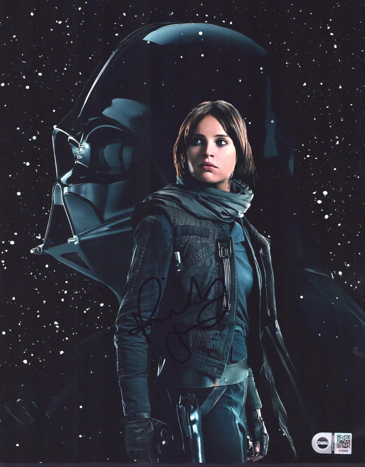 felicity jones — Felicity Jones Signed 11x14 PHOTO Star Wars Rogue One Jyn Erso SWAU #2