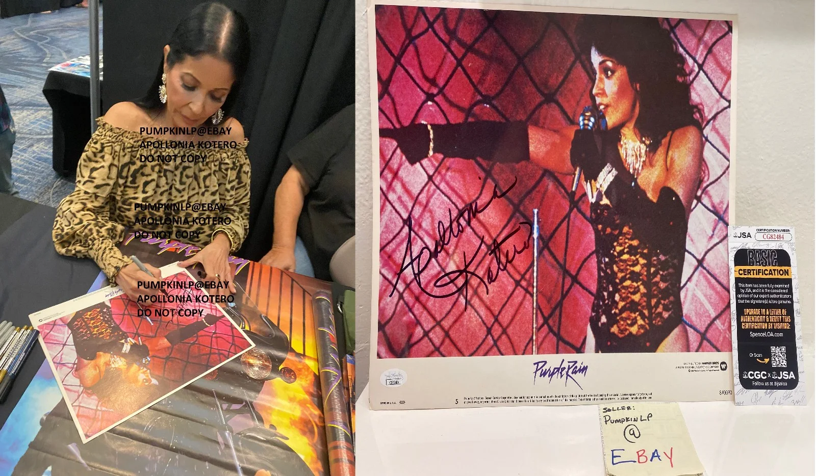 Apollonia Kotero — Apollonia Kotero Signed 11x14 Original Prince Purple Rain 1984 WB Lobby Card JSA