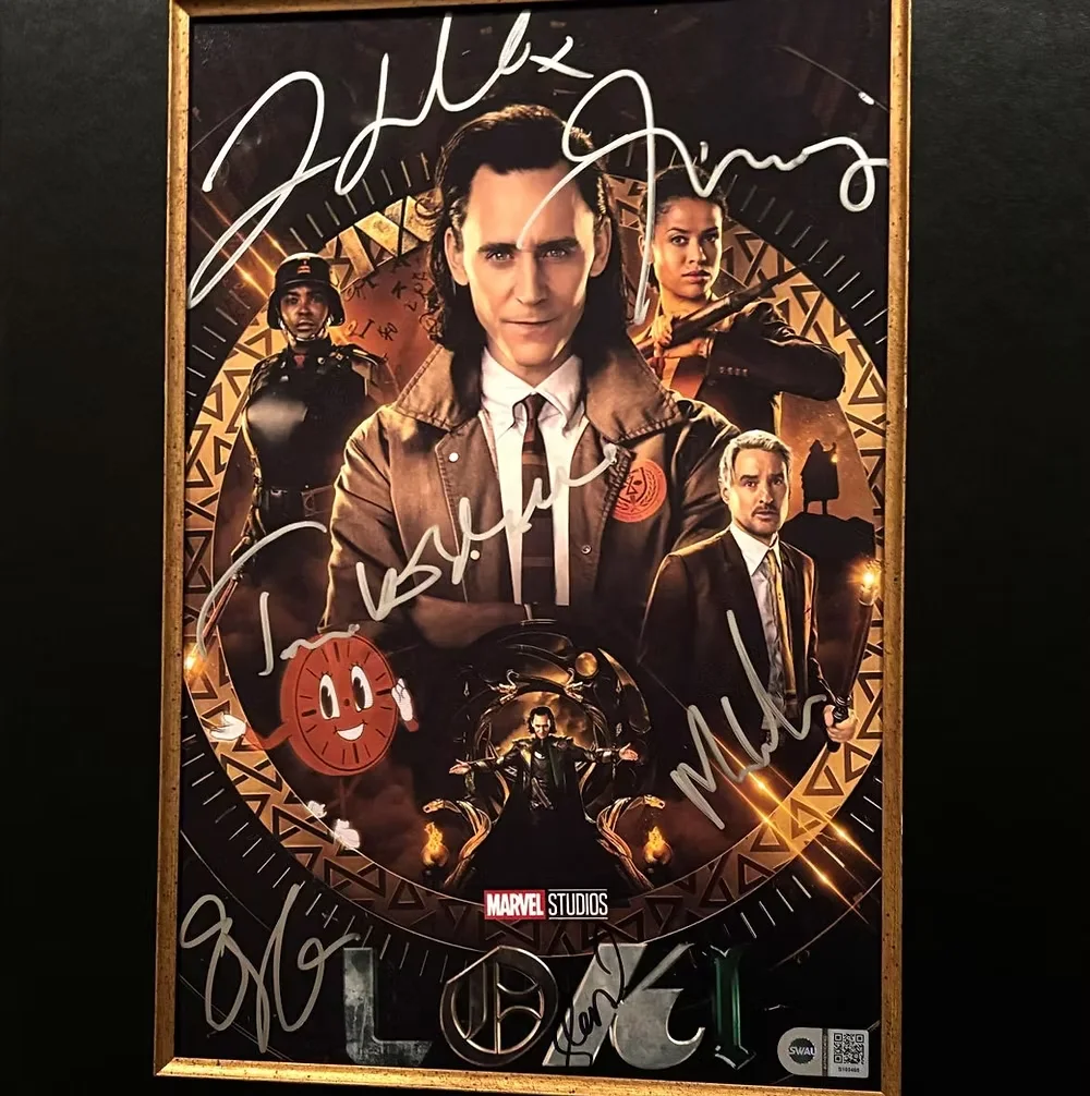 Tom Hiddleston — Marvel Loki Promotional Custom Poster Autographed by 6 - Tom Hiddleston + 5, image 2