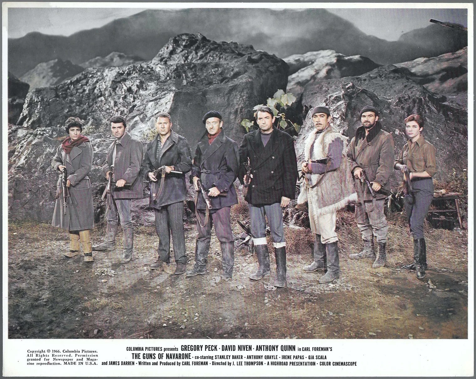 Guns of Navarone 8x ORIGINAL UK FOH Lobby Cards Gregory Peck David Niven 1966RR, изображение 2