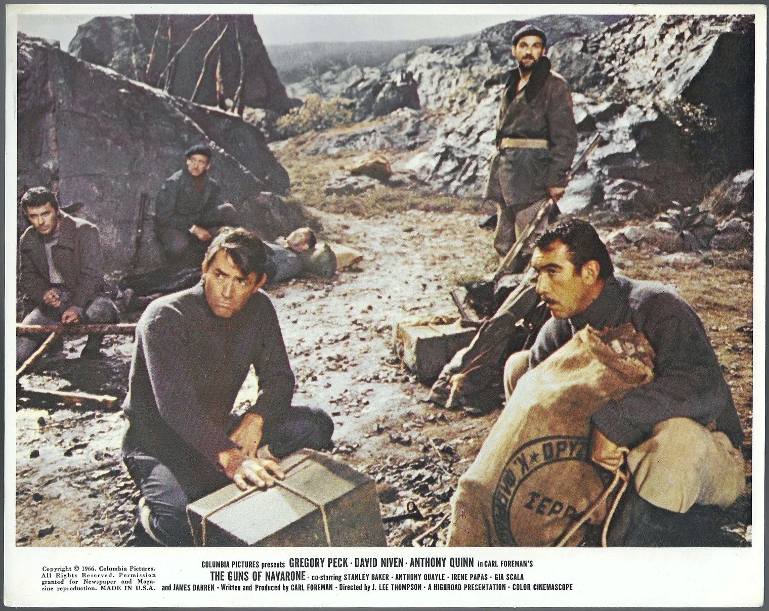 Guns of Navarone 8x ORIGINAL UK FOH Lobby Cards Gregory Peck David Niven 1966RR, изображение 3