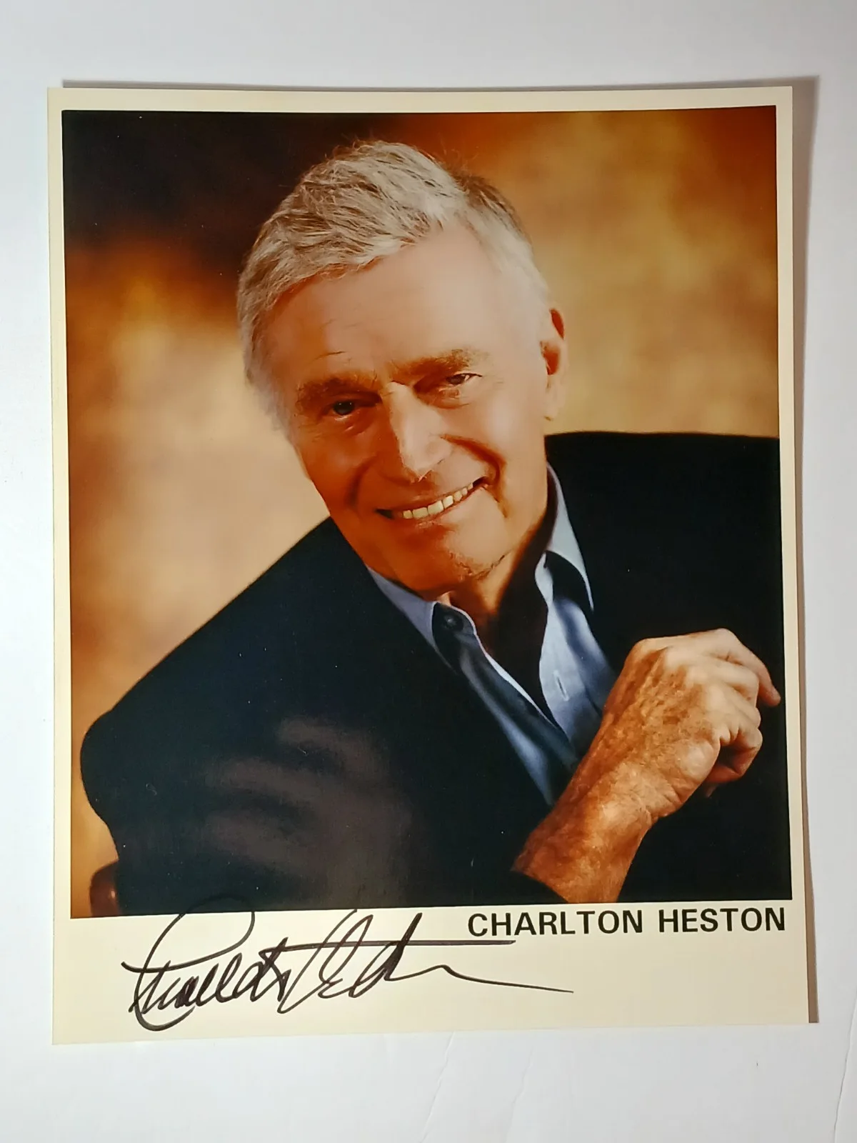 CHARLTON HESTON — Charlton Heston Autographed Photo & COA The Ten Commandments, Planet of the Apes, изображение 2