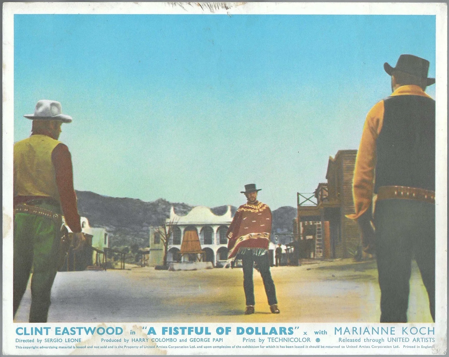 A Fistful of Dollars 3x ORIGINAL UK FOH Lobby Cards Clint Eastwood Sergio Leone, изображение 2