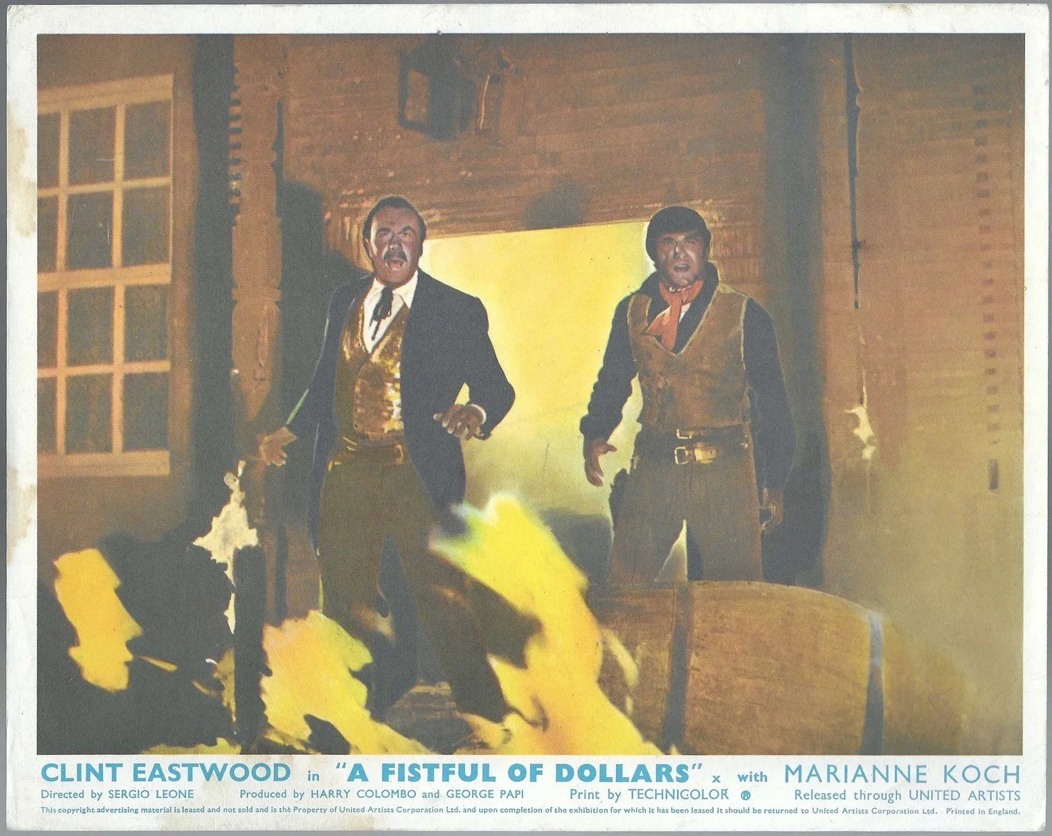 A Fistful of Dollars 3x ORIGINAL UK FOH Lobby Cards Clint Eastwood Sergio Leone, изображение 3