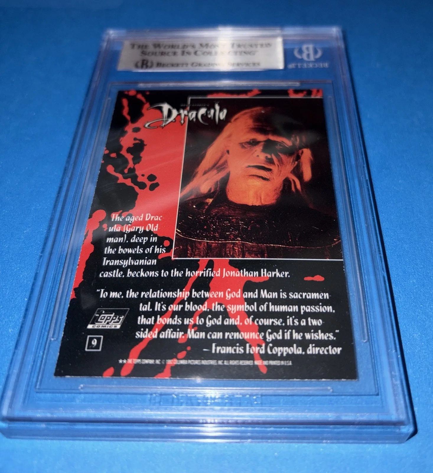 Gary Oldman Signed 1992 Dracula Card #9 Beckett Authenticated, image 2