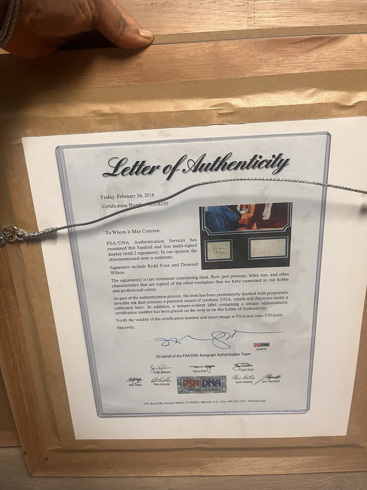 Sanford & Son Dual Autograph – PSA/DNA Framed Display, image 2