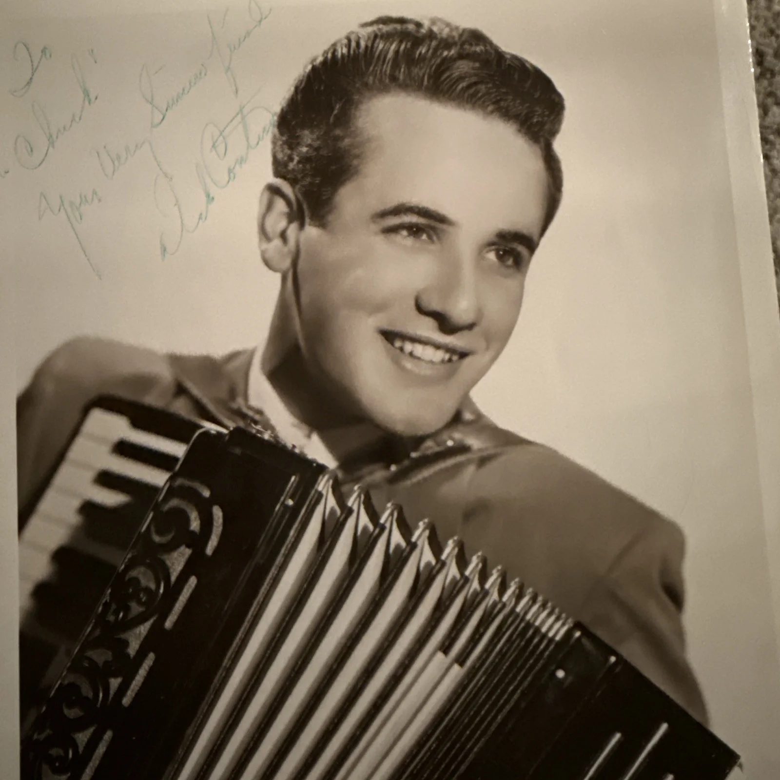 Vintage DICK CONTINO Autograph Hand Signed Inscribed Photo, image 5