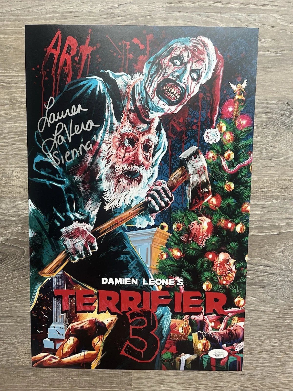 Lauren LaVera — Lauren LaVera Signed Terrifier 3 11x17 Photo JSA COA Sienna Art The Clown Horror, изображение 2