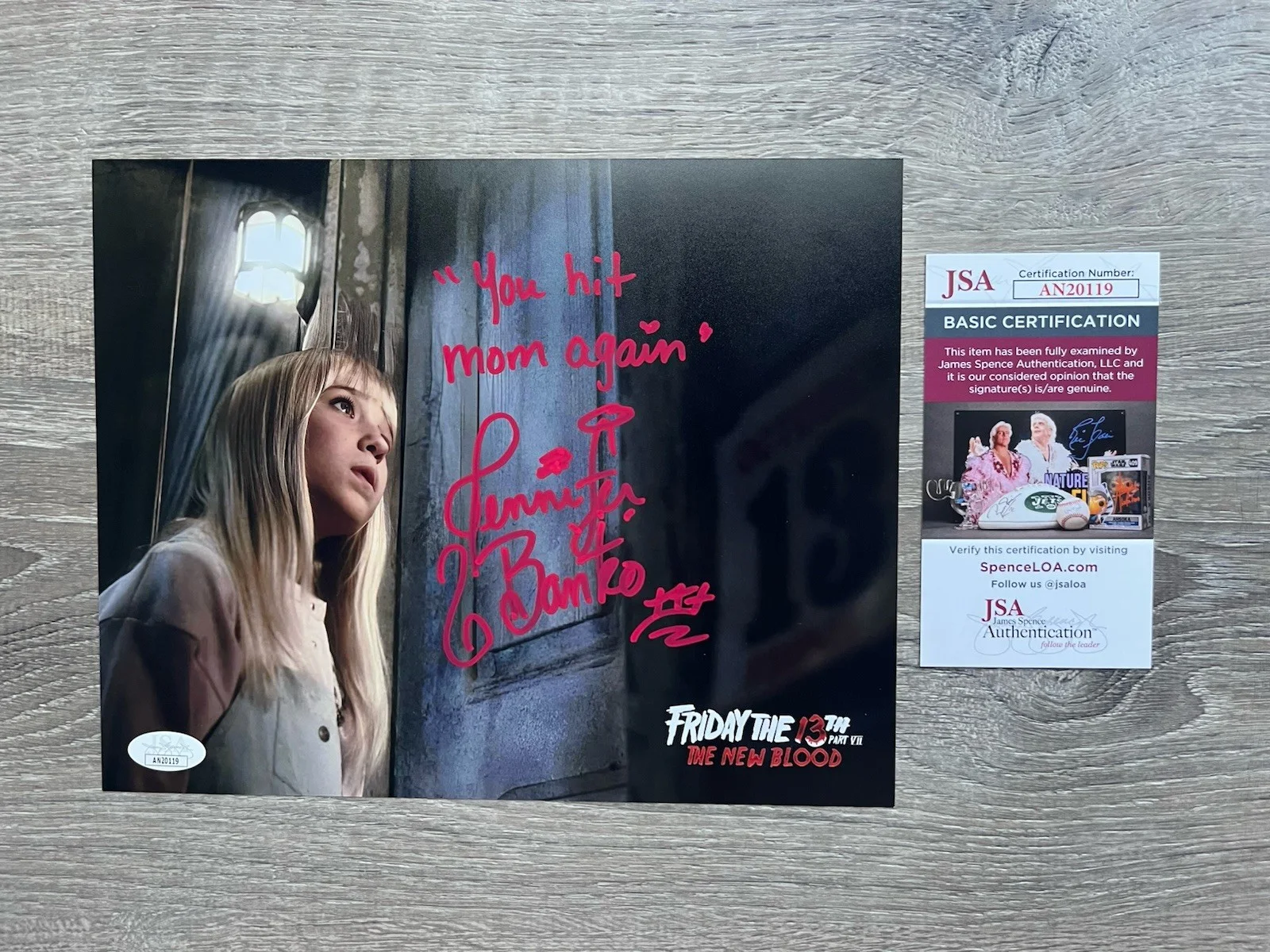 Jennifer Banko — Jennifer Banko Signed Friday The 13th New Blood 8x10 Photo JSA COA W/Quote