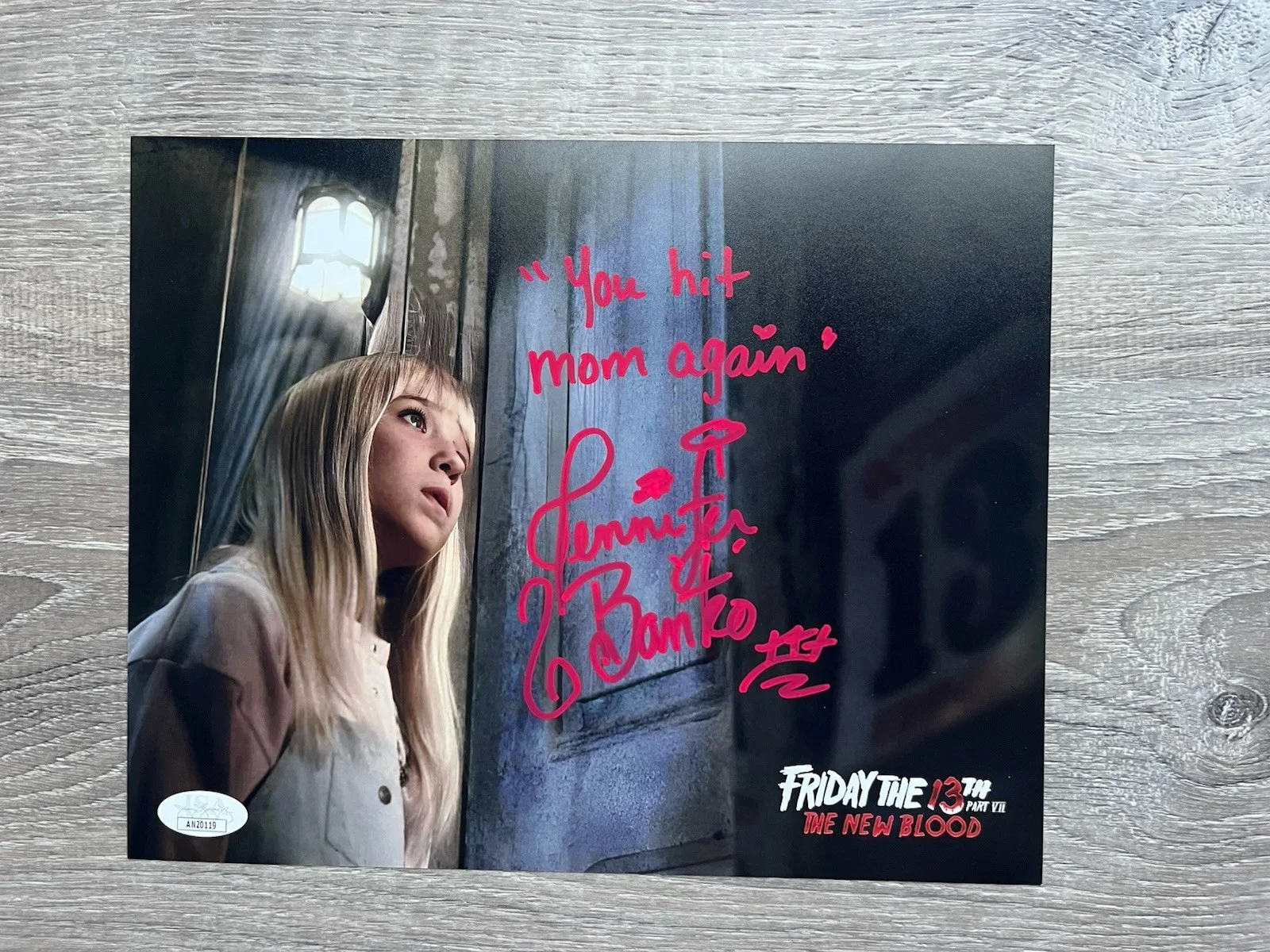 Jennifer Banko — Jennifer Banko Signed Friday The 13th New Blood 8x10 Photo JSA COA W/Quote, изображение 2