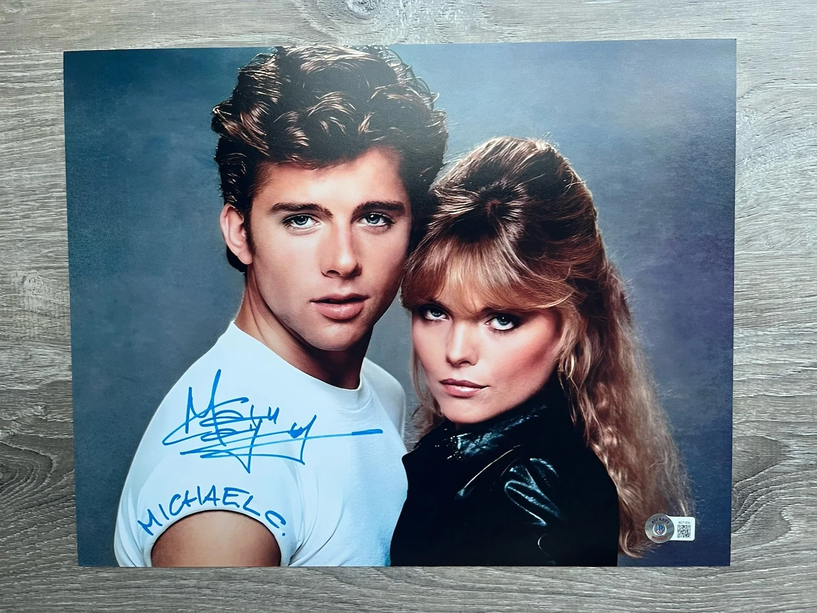Maxwell Caulfield — Maxwell Caulfield Signed Michael Carrington 11x14 Photo Beckett COA Grease 2, изображение 2