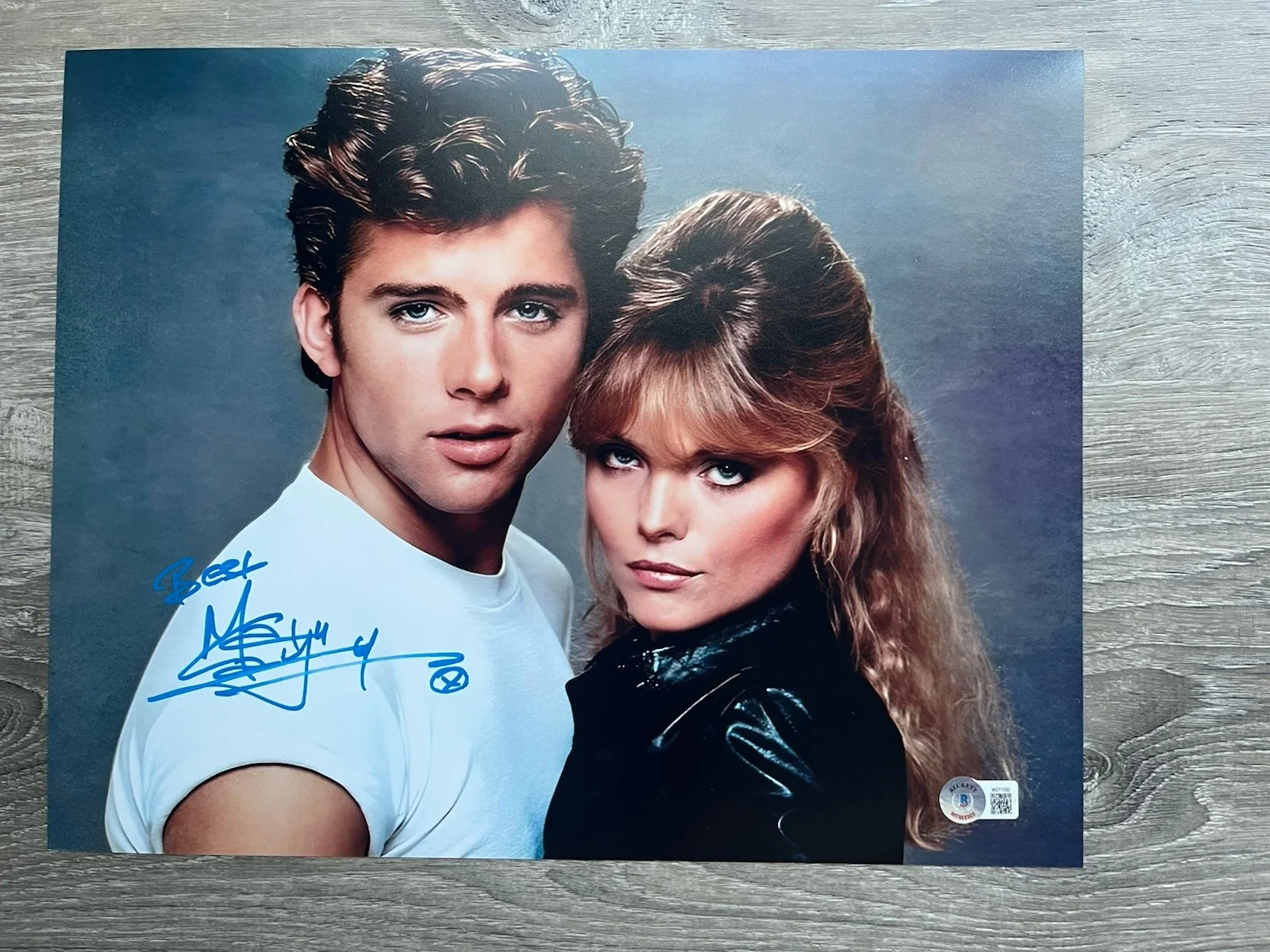 Maxwell Caulfield — Maxwell Caulfield Signed Michael Carrington 11x14 Photo Beckett COA Grease 2, изображение 2