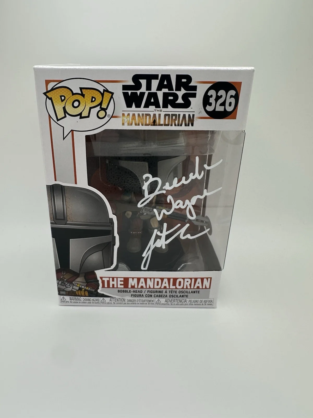 BRENDAN WAYNE & LATEEF CROWDER SIGNED THE MANDALORIAN FUNKO POP STAR WARS JSA WS, изображение 2