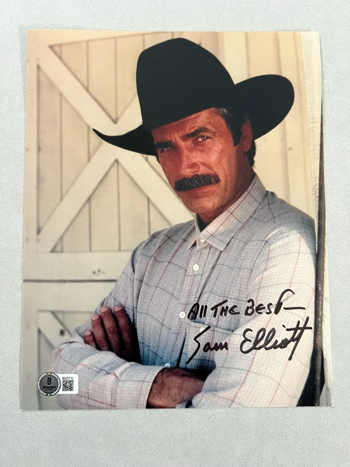 Sam Elliott — Sam Elliott autographed signed 8x10 photo Beckett BAS COA Tombstone Virgil Earp