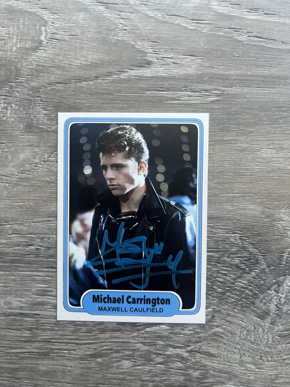 Maxwell Caulfield Signed Custom Grease 2 Trading Card Beckett COA Cool Rider, изображение 2