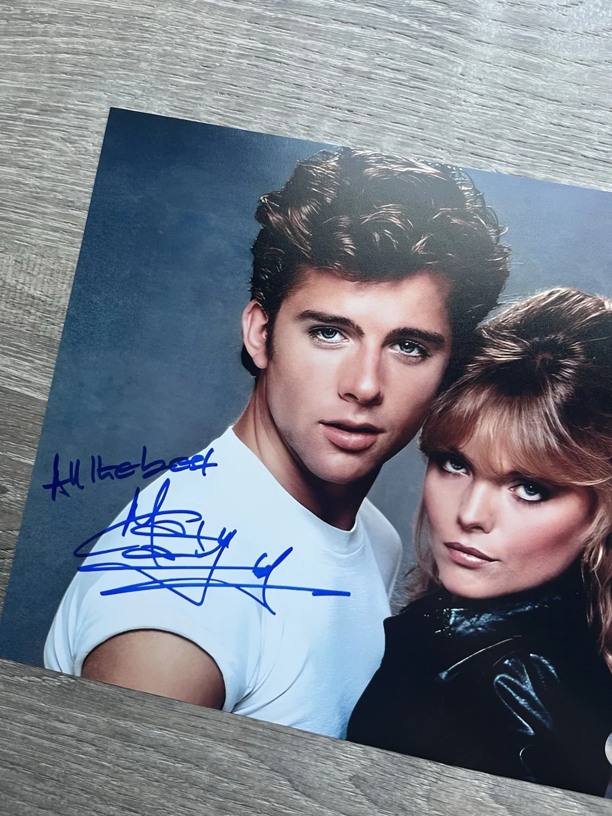 Maxwell Caulfield — Maxwell Caulfield Signed Michael Carrington 8x10 Photo Beckett COA Grease 2, изображение 3