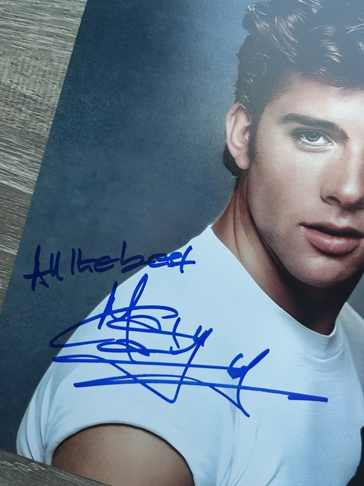 Maxwell Caulfield — Maxwell Caulfield Signed Michael Carrington 8x10 Photo Beckett COA Grease 2, изображение 4