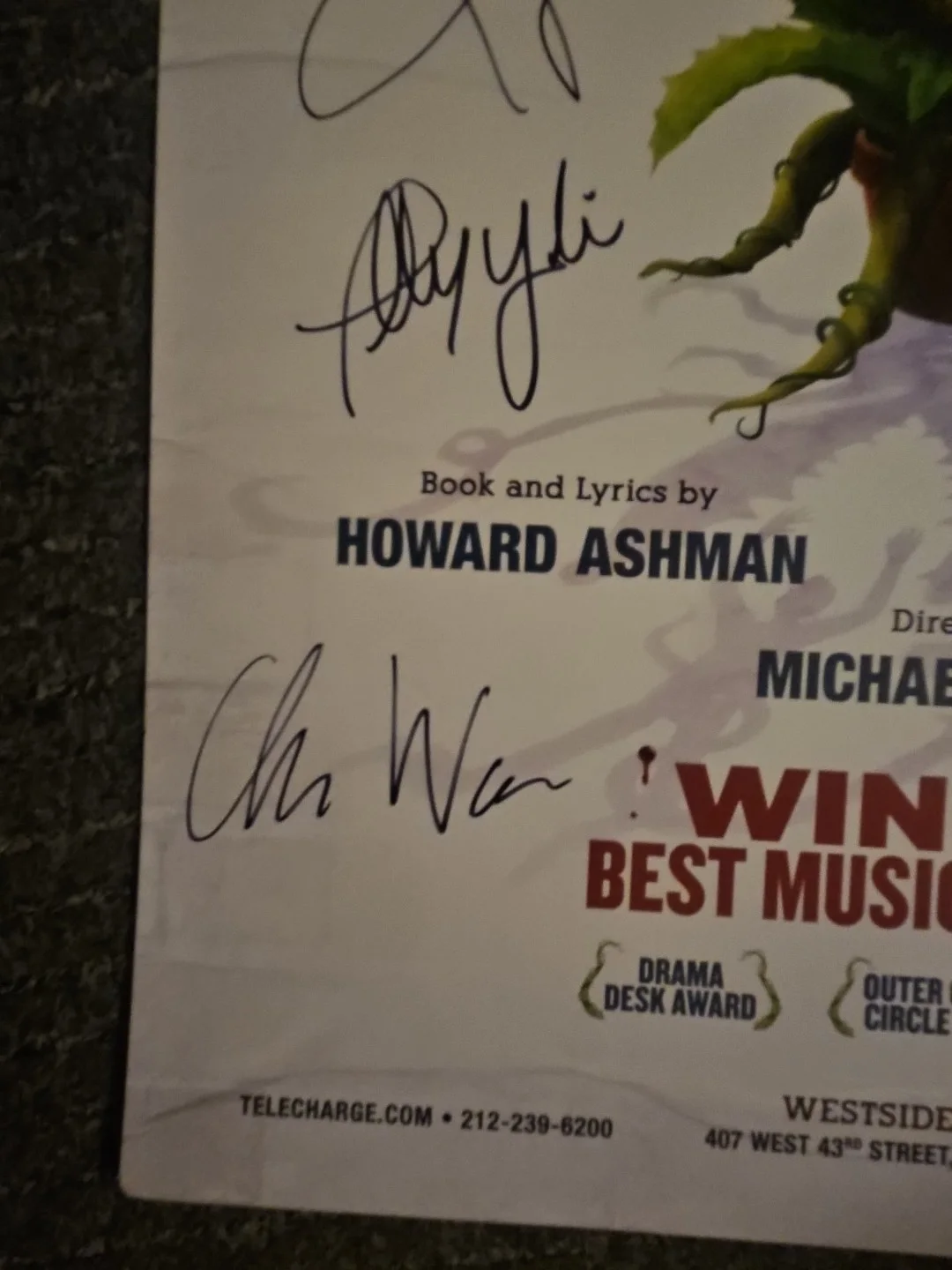 Cast — Little Shop Of Horrors Signed Window Card - Thomas Doherty, Madeline Brewer, image 3