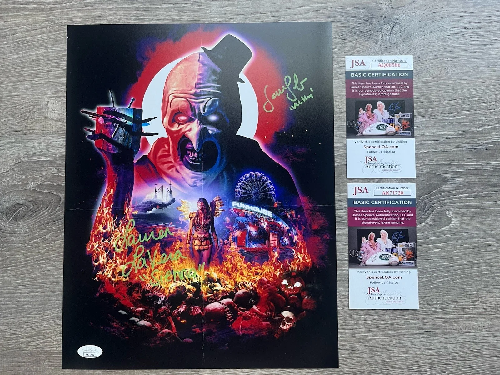 Lauren LaVera — Lauren LaVera Samantha Scaffidi Dual Signed Terrifier 2 11x14 Photo JSA COA