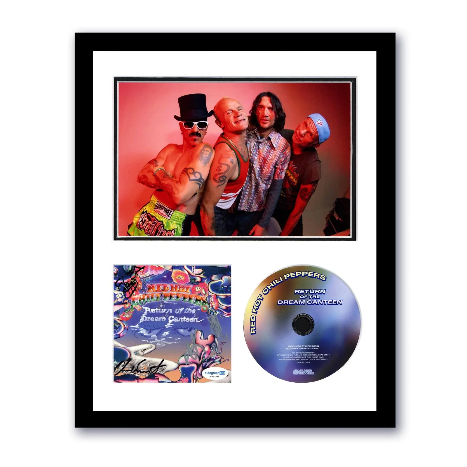 Anthony Kiedis, Chad Smith, Flea, John Frusciante — Red Hot Chili Peppers "Return of Dream Canteen" SIGNED Framed 11x14 CD Display