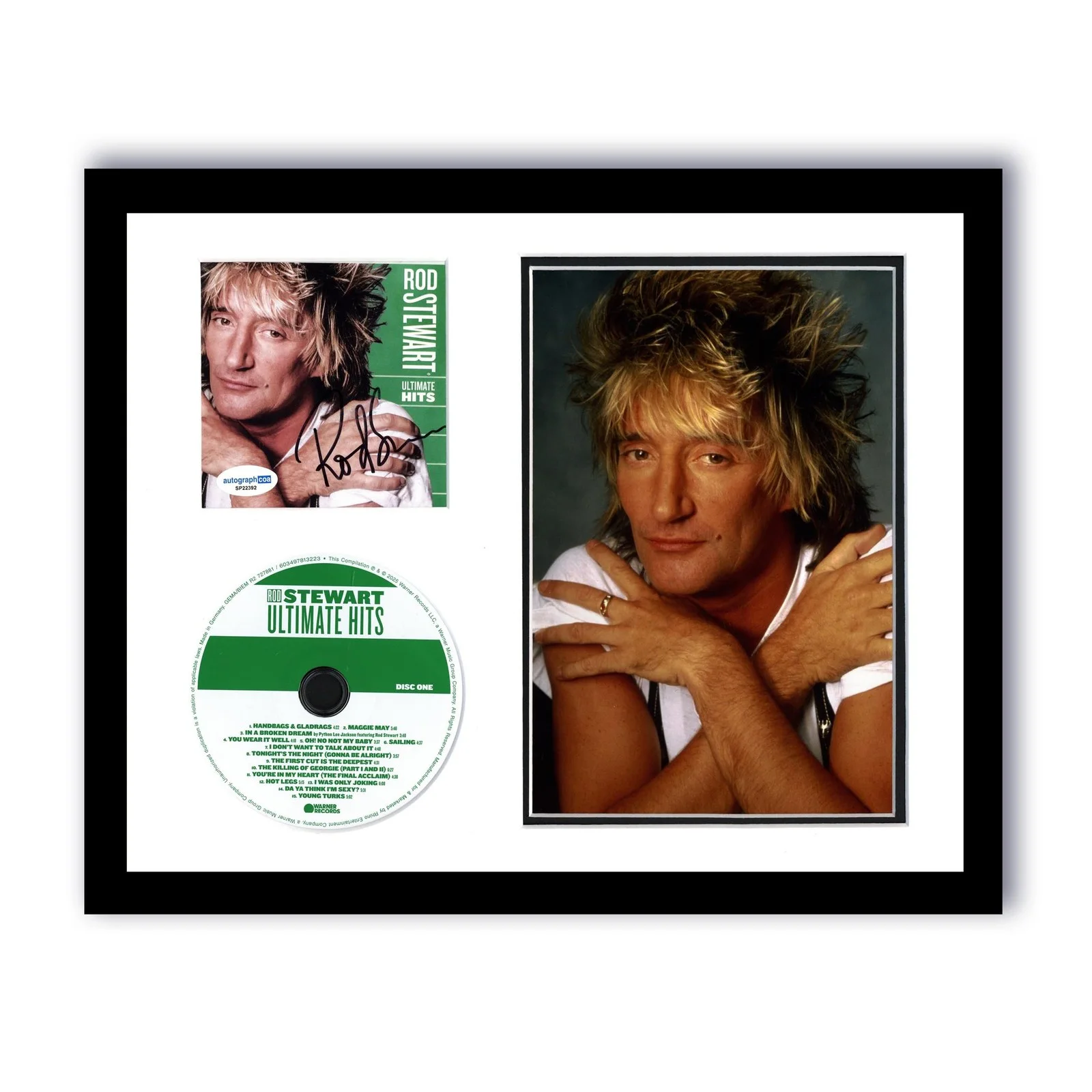 Rod Stewart — Rod Stewart "Ultimate Hits" AUTOGRAPH Signed Photo Framed 11x14 CD Display ACOA