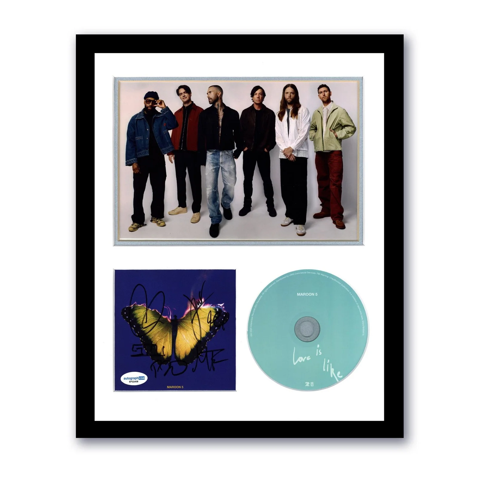 Adam Levine +more — Maroon 5 "Love Is Like" AUTOGRAPH Signed Adam Levine Framed 11x14 Display ACOA