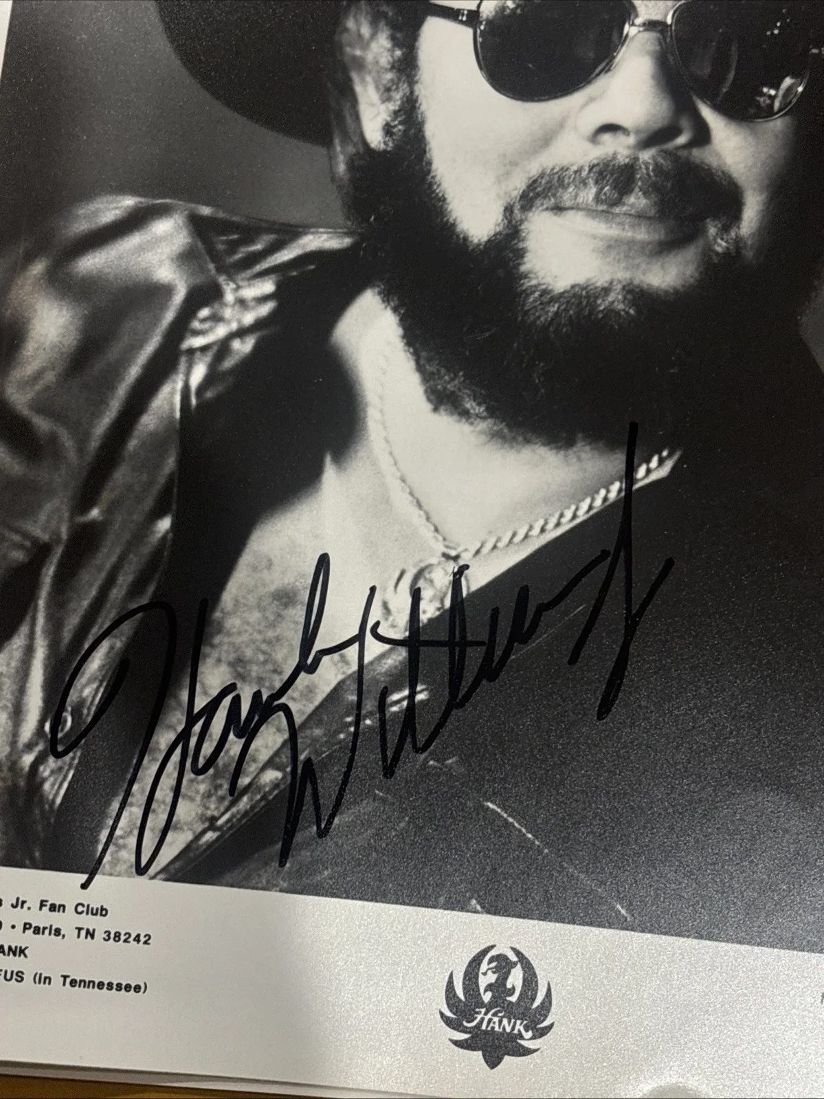 HANK WILLIAMS JR. signed autographed 8x10 photo Late 1988 Fan Club, изображение 2