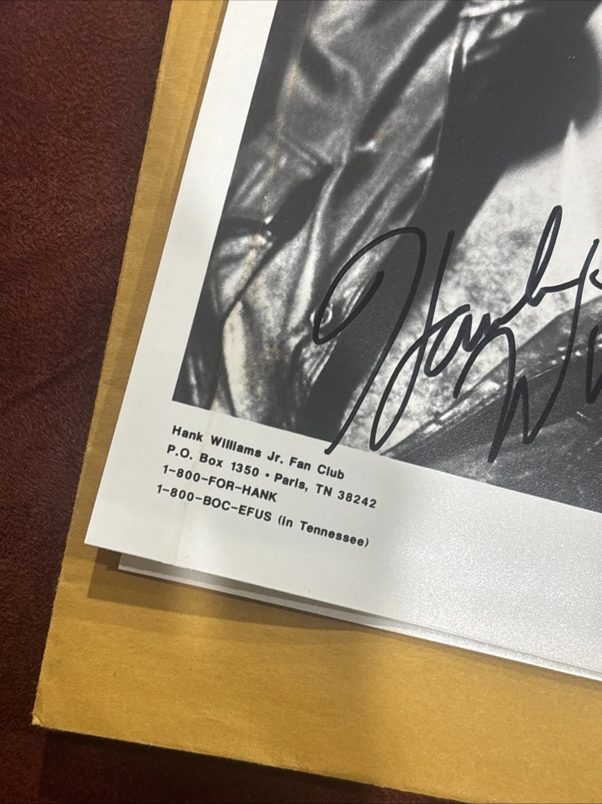 HANK WILLIAMS JR. signed autographed 8x10 photo Late 1988 Fan Club, изображение 3