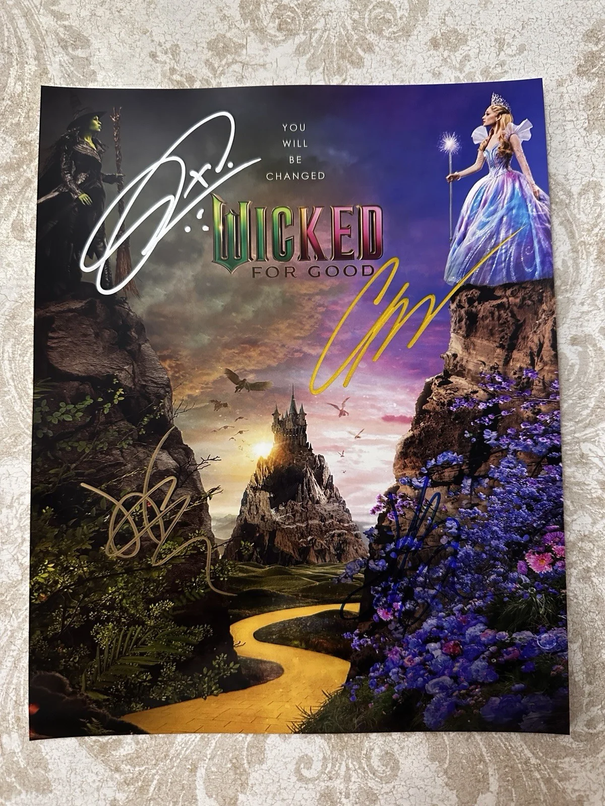 Ariana Grande, Cynthia Erivo, Jonathan Bailey, and — Signed Collectible WICKED MOVIE Photo