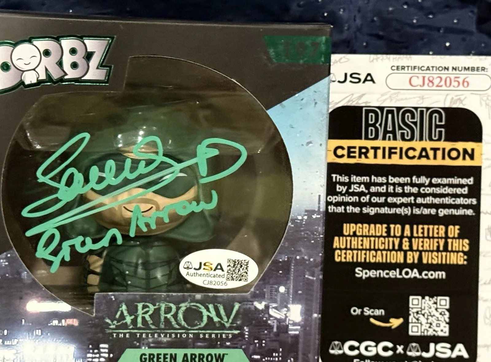 Stephen Amell Signed GREEN ARROW Dorbz Figure Toy JSA COA Arrow DC Show, изображение 2