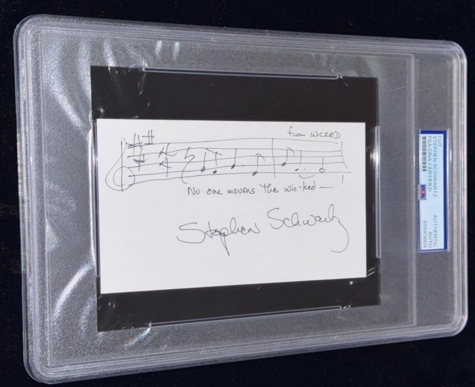 Stephen Schwartz — Signed Stephen Schwartz Card Musical Sketch No One Mourns The Wicked Auto PSA, изображение 2