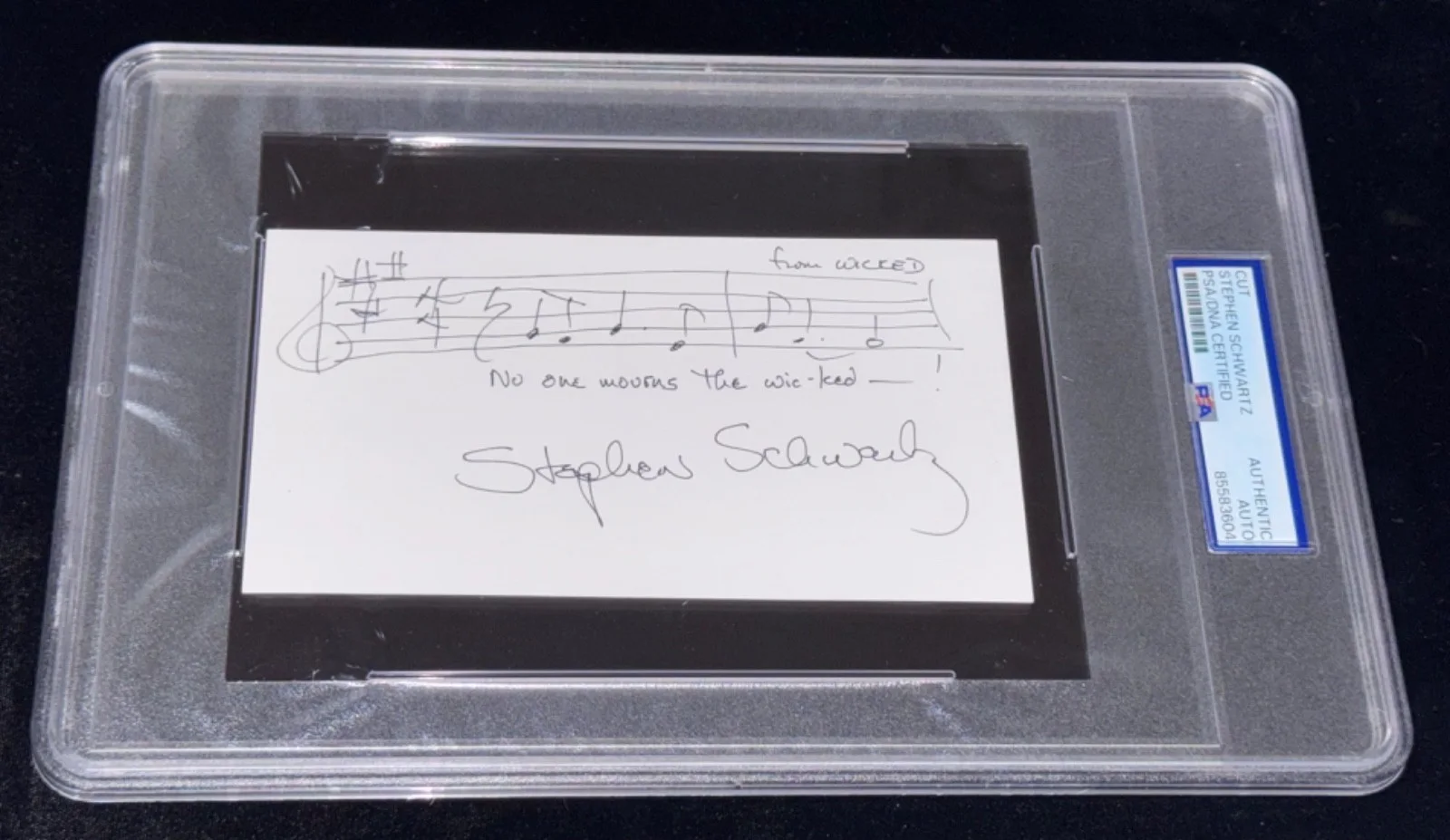 Stephen Schwartz — Signed Stephen Schwartz Card Musical Sketch No One Mourns The Wicked Auto PSA, изображение 5