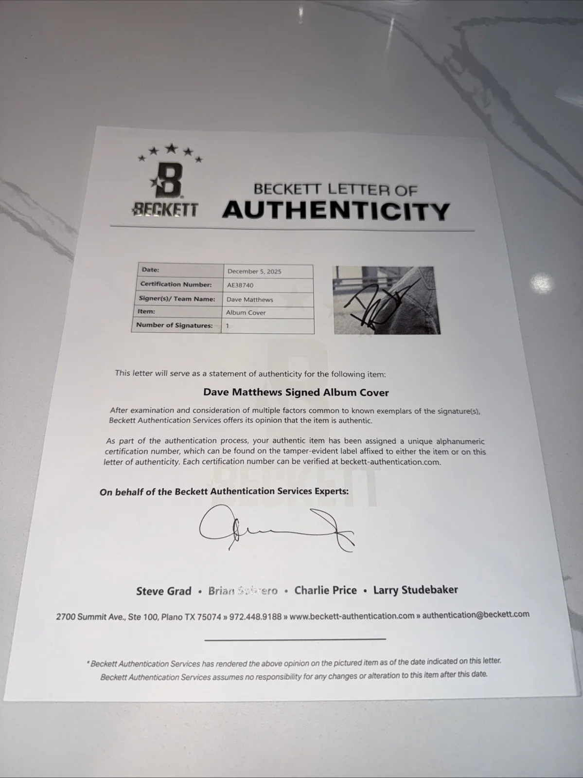 Dave Matthews Signed Some Devil Vinyl Album Beckett LOA, image 4