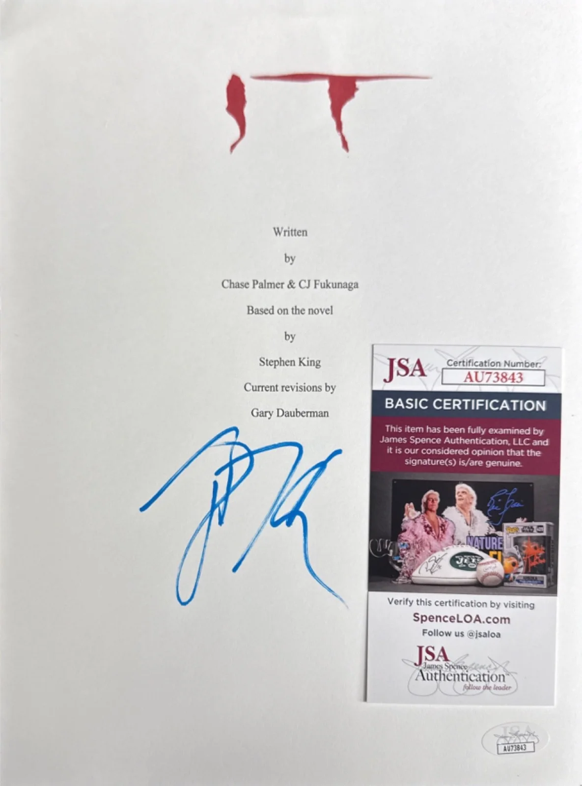 Jack Dylan Grazer — Jack Dylan Grazer Signed IT Movie Script Cover Only JSA AU73843, image 2