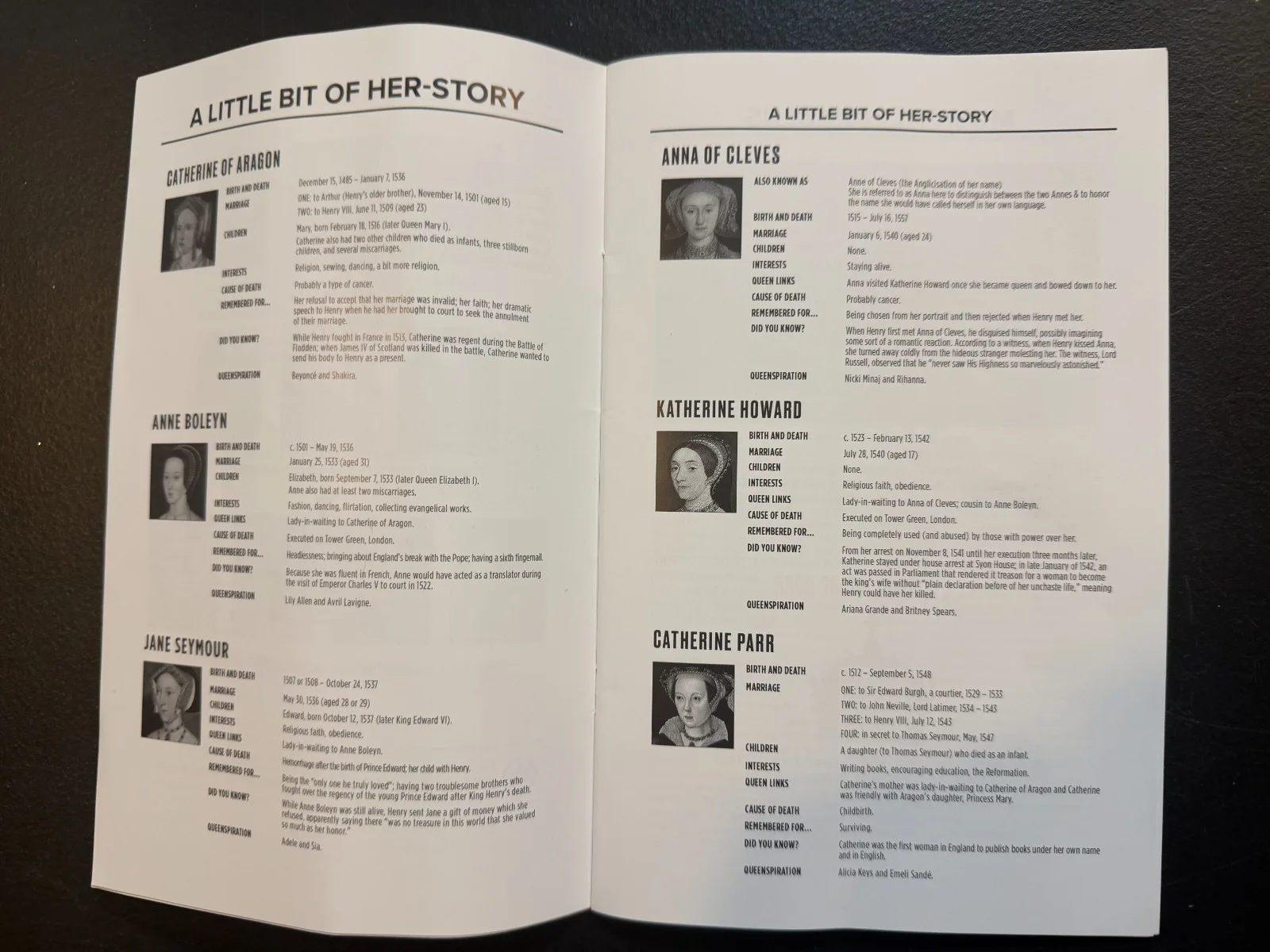 Program for the musical SIX at the Eisenhower Auditorium State College Pa(RC 4-, image 4
