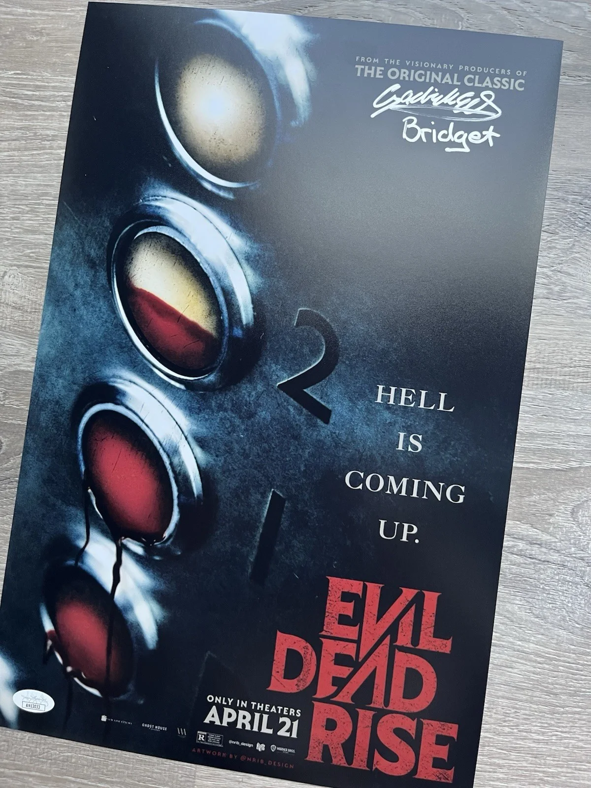 Gabrielle Echols — Gabrielle Echols Signed Evil Dead Rise 11x17 Photo JSA COA Horror Auto, image 5