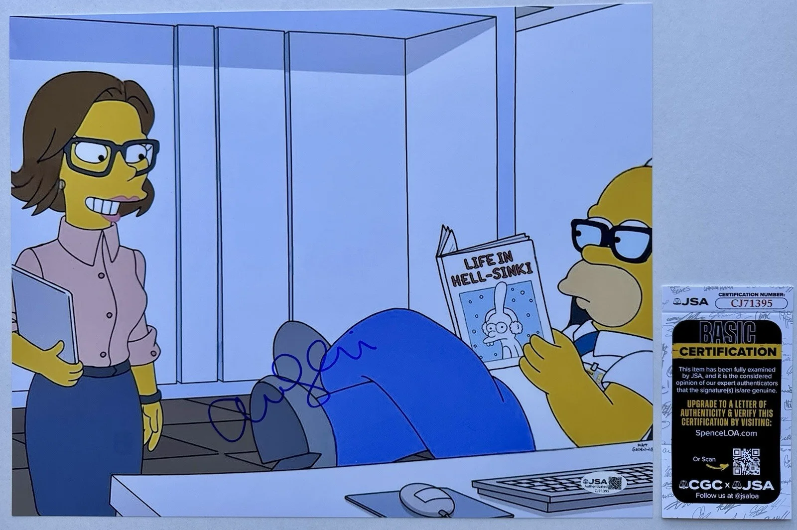 AMANDA SEYFRIED — AMANDA SEYFRIED SIGNED AUTOGRAPH 'THE SIMPSONS' DR. SPIVAK 11X14 PHOTO +JSA COA