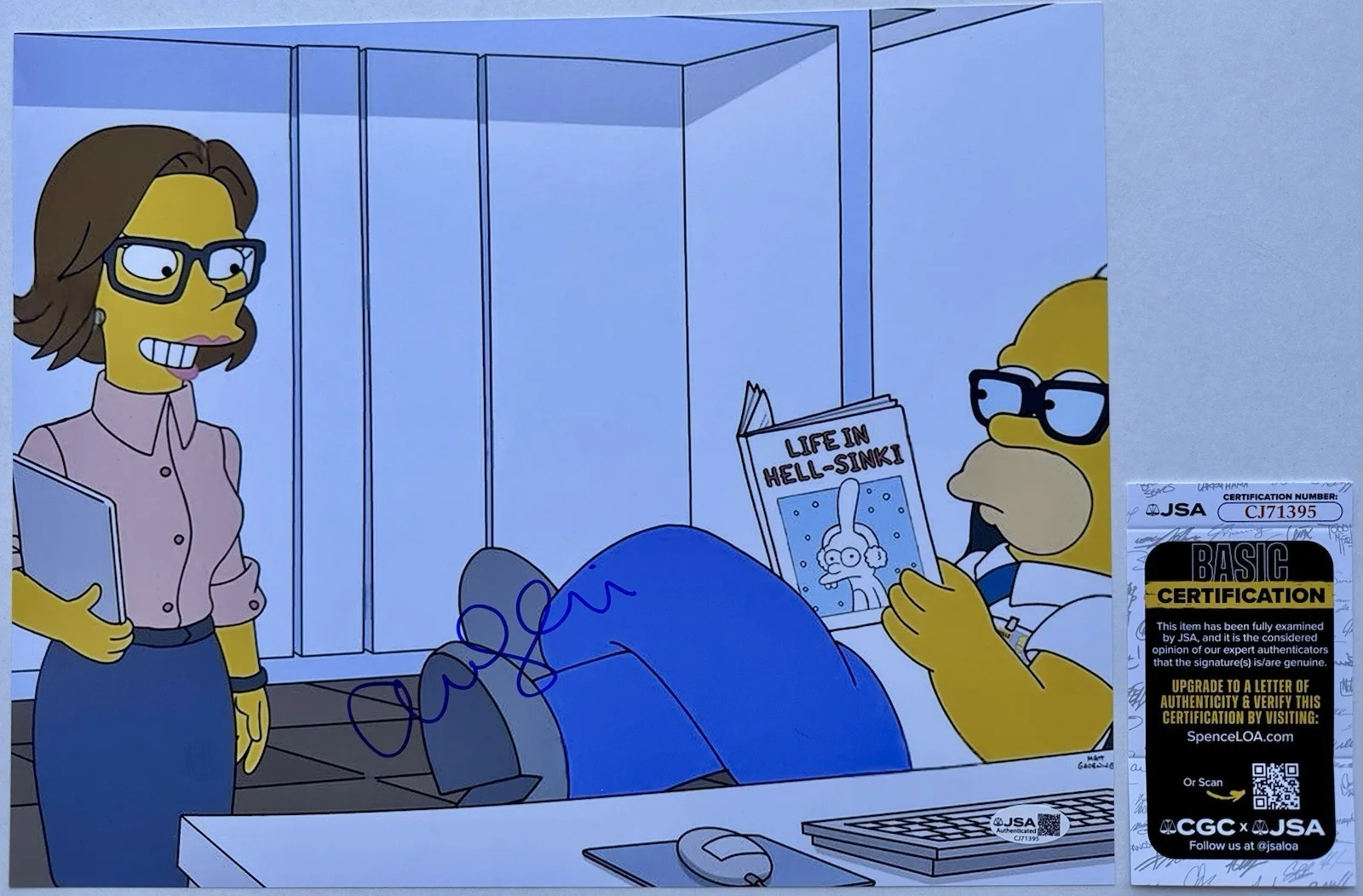 AMANDA SEYFRIED — AMANDA SEYFRIED SIGNED AUTOGRAPH 'THE SIMPSONS' DR. SPIVAK 11X14 PHOTO +JSA COA, image 2