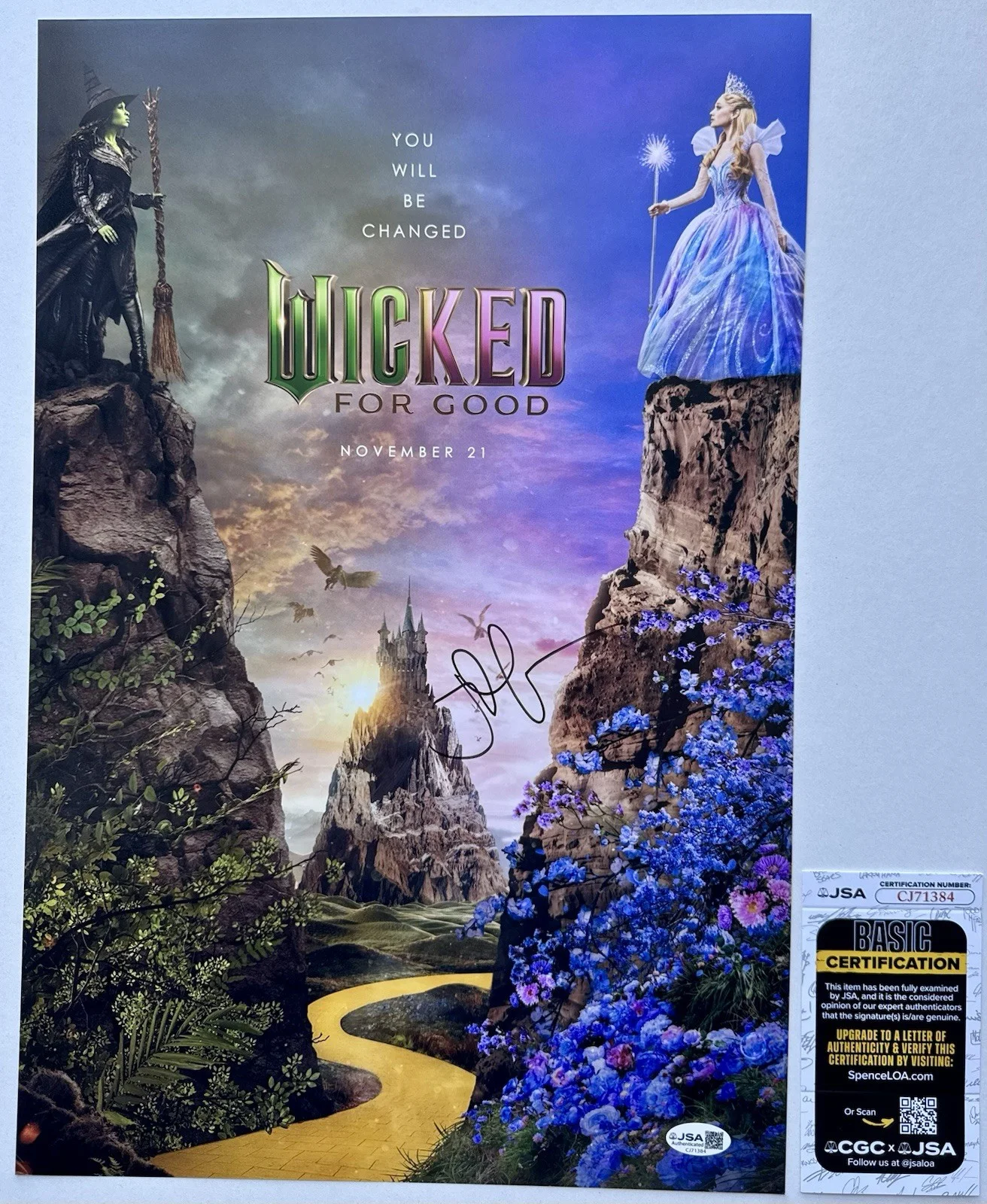 JON CHU — JON CHU HAND SIGNED AUTOGRAPH "WICKED FOR GOOD" 12X18 PHOTO POSTER +JSA COA, image 2
