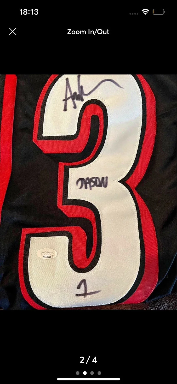 Ari Lehman — Jason Voorhees Signed Hockey Jersey #13 – JSA Witness COA – Friday the 13th, изображение 2