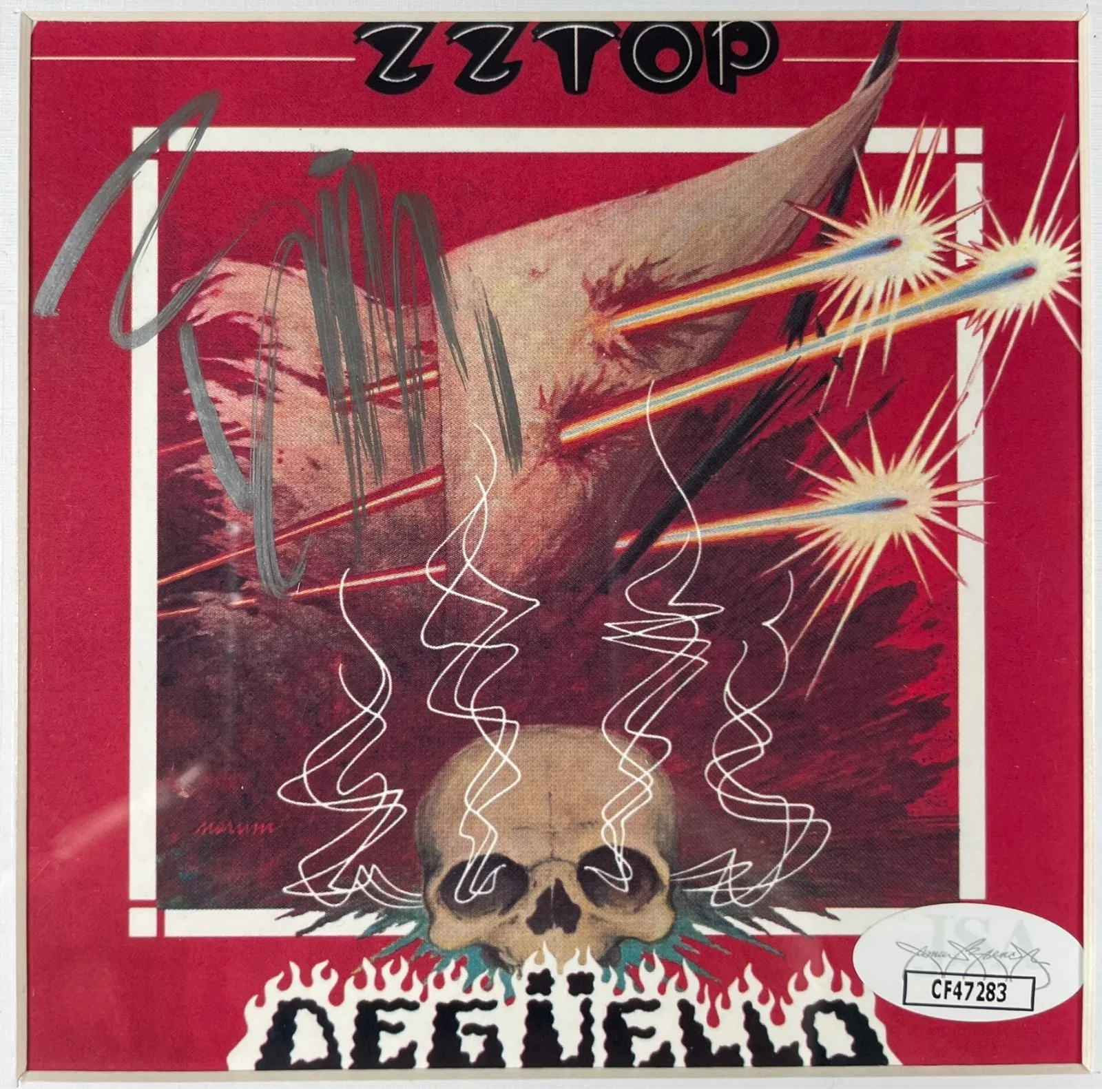 Billy Gibbons — Billy Gibbons Signed ZZ Top Deguello CD Booklet Framed Matted Display JSA COA, image 2