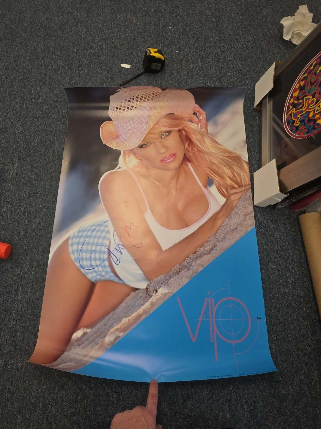Pamela Anderson — Pamela Anderson Autograph Signed Full Size Photo Poster Rare "Vip"