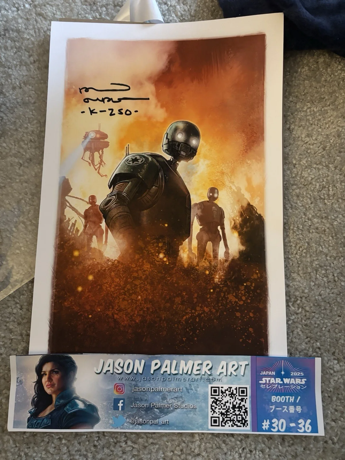 Star Wars K-2SO Signed Art Piece, image 2