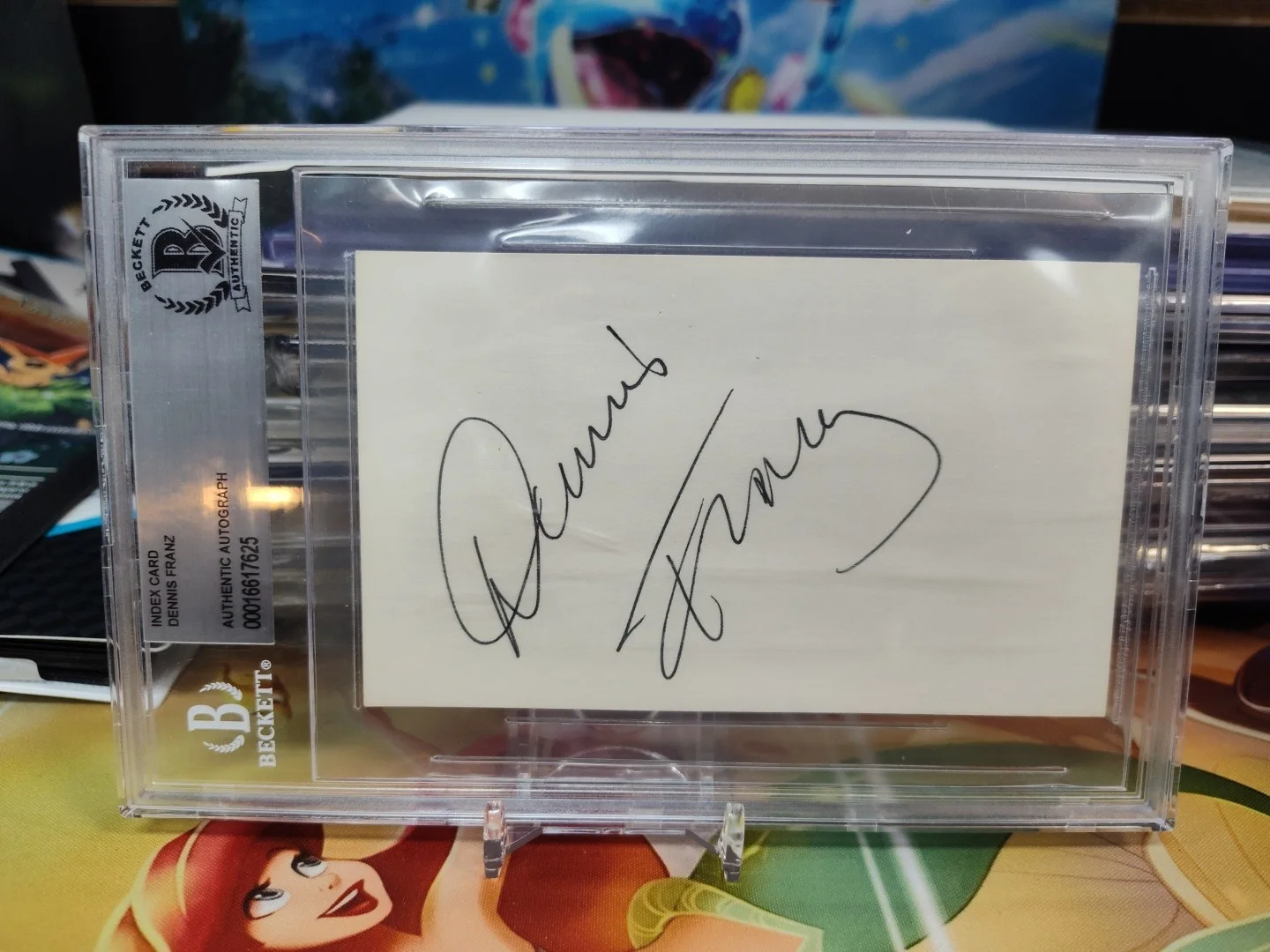 Dennis Franz — Dennis Franz NYPD Blue Authentic Signed 3x5 Index Card Autographed BAS Slabbed