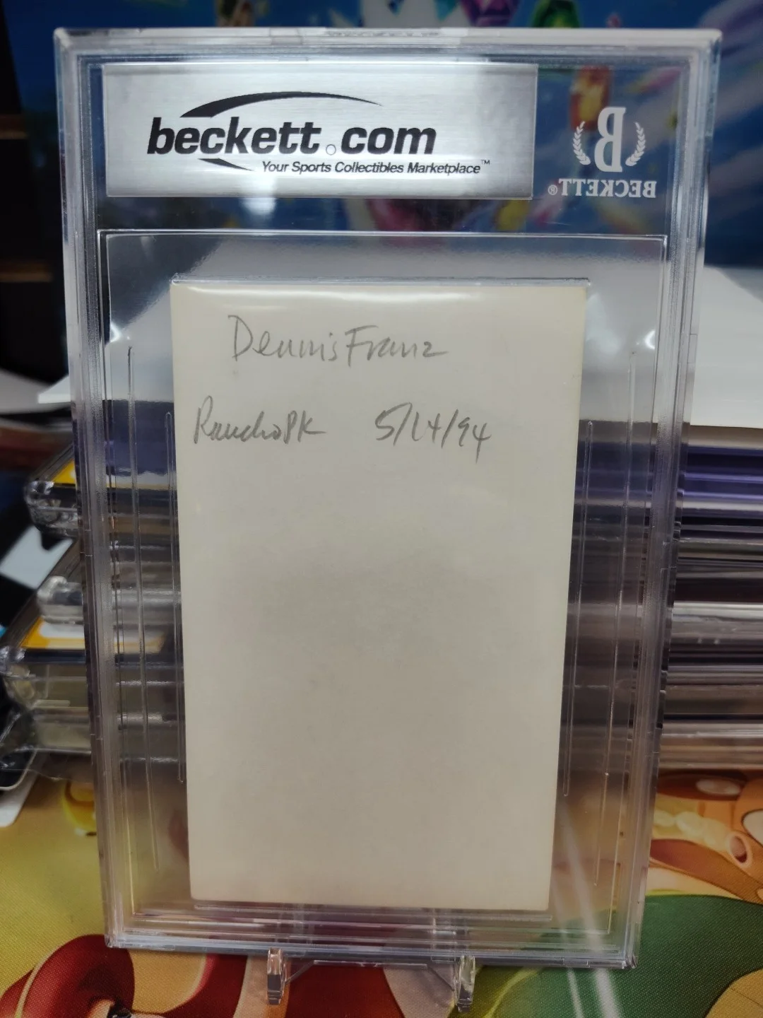 Dennis Franz — Dennis Franz NYPD Blue Authentic Signed 3x5 Index Card Autographed BAS Slabbed, изображение 2