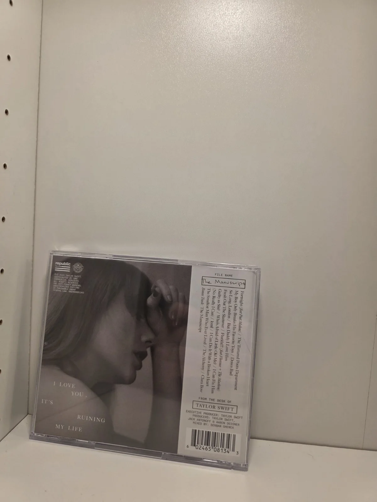 Taylor Swift Signed Tortured Poets Department Cd Thick Insert, image 3