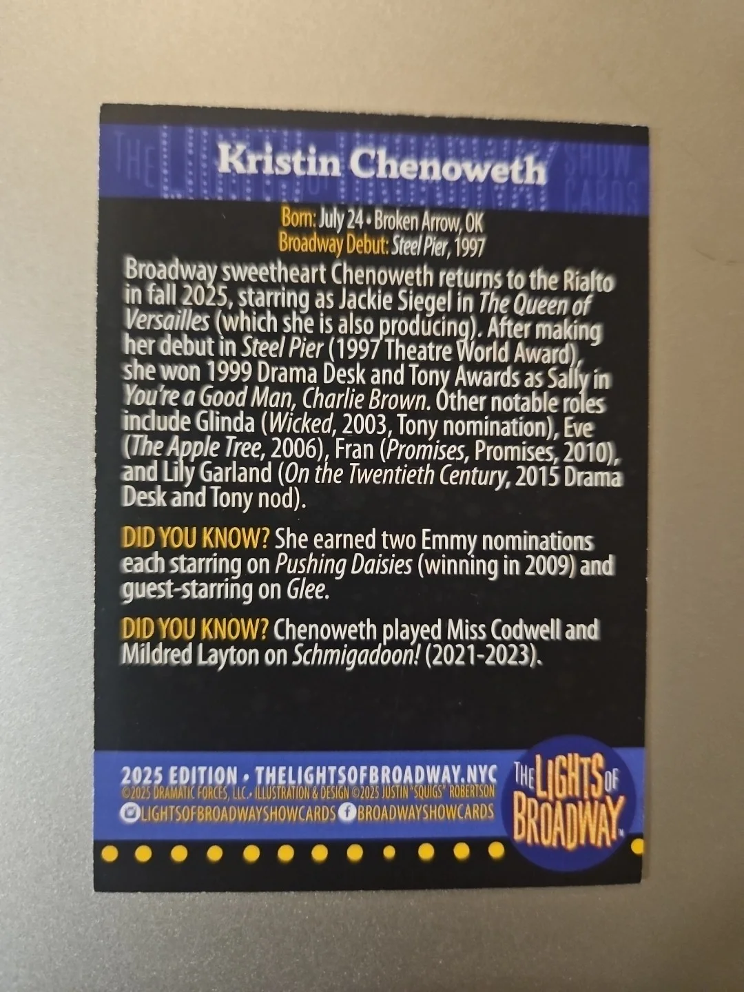 Kristin Chenoweth — 2025 Lights Of Broadway Signed By Kristin Chenoweth ⁴, image 2