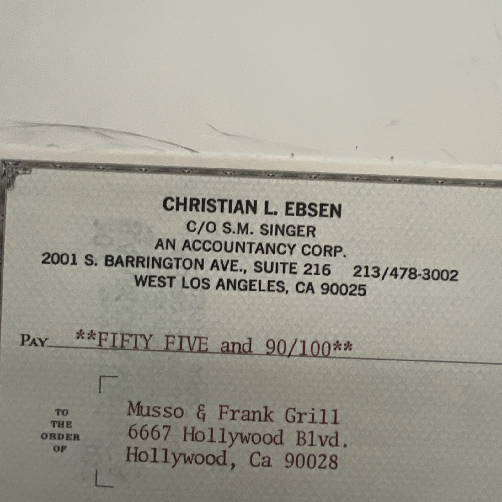 Christian Buddy Ebsen uncle Jeb Clampett Barnaby Jones Oz Signed Bank Check, изображение 3